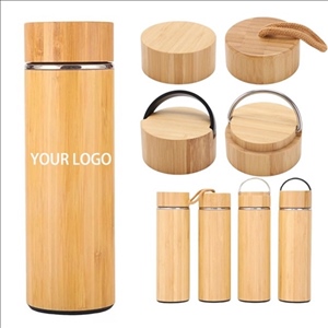 15/17oz Bamboo Craft Stainless Steel Thermos Cup Double Wall
